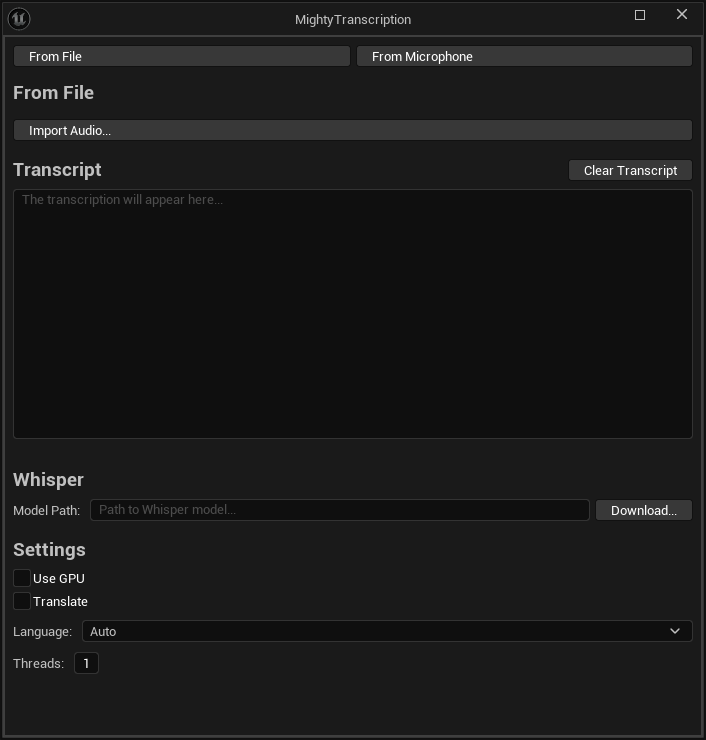 Editor Tool - File Transcription